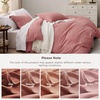 image:imageBedsure Duvet Cover Queen Size with Fitted Sheet  4 Pieces Prewashed Polyester Soft Bedding Set Includes 1 Duvet Cover 90x90 with Zipper Closure 2 Pillow Shams 1 Fitted Sheet Bright White09  Pink Clay No Comforter