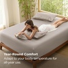 image:imageBedsure Queen Fitted Sheet Only 100 Rayon Derived from Bamboo Breathable amp Soft PureWoven Cooling Bottom Sheet for Hot Sleepers Deep Pocket Up to 18 with 4 Elastic Corner Straps BlackTaupe