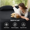 image:imageBedsure Queen Fitted Sheet Only 100 Rayon Derived from Bamboo Breathable amp Soft PureWoven Cooling Bottom Sheet for Hot Sleepers Deep Pocket Up to 18 with 4 Elastic Corner Straps BlackBlack