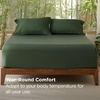 image:imageBedsure Queen Fitted Sheet Only 100 Rayon Derived from Bamboo Breathable amp Soft PureWoven Cooling Bottom Sheet for Hot Sleepers Deep Pocket Up to 18 with 4 Elastic Corner Straps BlackOlive Green