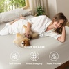 image:imageBedsure Queen Fitted Sheet Only 100 Rayon Derived from Bamboo Breathable amp Soft PureWoven Cooling Bottom Sheet for Hot Sleepers Deep Pocket Up to 18 with 4 Elastic Corner Straps BlackBeige