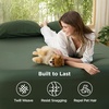 image:imageBedsure Queen Fitted Sheet Only 100 Rayon Derived from Bamboo Breathable amp Soft PureWoven Cooling Bottom Sheet for Hot Sleepers Deep Pocket Up to 18 with 4 Elastic Corner Straps BlackOlive Green