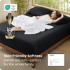 image:imageBedsure Queen Fitted Sheet Only 100 Rayon Derived from Bamboo Breathable amp Soft PureWoven Cooling Bottom Sheet for Hot Sleepers Deep Pocket Up to 18 with 4 Elastic Corner Straps BlackBlack