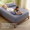 image:imageBedsure Queen Fitted Sheet Only 100 Rayon Derived from Bamboo Breathable amp Soft PureWoven Cooling Bottom Sheet for Hot Sleepers Deep Pocket Up to 18 with 4 Elastic Corner Straps BlackGrey