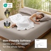 image:imageBedsure Queen Fitted Sheet Only 100 Rayon Derived from Bamboo Breathable amp Soft PureWoven Cooling Bottom Sheet for Hot Sleepers Deep Pocket Up to 18 with 4 Elastic Corner Straps BlackTaupe