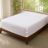 image:imageBedsure Queen Fitted Sheet Only 100 Rayon Derived from Bamboo Breathable amp Soft PureWoven Cooling Bottom Sheet for Hot Sleepers Deep Pocket Up to 18 with 4 Elastic Corner Straps BlackWhite