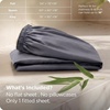 image:imageBedsure Queen Fitted Sheet Only 100 Rayon Derived from Bamboo Breathable amp Soft PureWoven Cooling Bottom Sheet for Hot Sleepers Deep Pocket Up to 18 with 4 Elastic Corner Straps BlackGrey