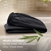 image:imageBedsure Queen Fitted Sheet Only 100 Rayon Derived from Bamboo Breathable amp Soft PureWoven Cooling Bottom Sheet for Hot Sleepers Deep Pocket Up to 18 with 4 Elastic Corner Straps BlackBlack