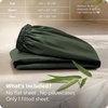 image:imageBedsure Queen Fitted Sheet Only 100 Rayon Derived from Bamboo Breathable amp Soft PureWoven Cooling Bottom Sheet for Hot Sleepers Deep Pocket Up to 18 with 4 Elastic Corner Straps BlackOlive Green
