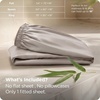 image:imageBedsure Queen Fitted Sheet Only 100 Rayon Derived from Bamboo Breathable amp Soft PureWoven Cooling Bottom Sheet for Hot Sleepers Deep Pocket Up to 18 with 4 Elastic Corner Straps BlackTaupe