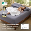 image:imageBedsure Queen Fitted Sheet Only 100 Rayon Derived from Bamboo Breathable amp Soft PureWoven Cooling Bottom Sheet for Hot Sleepers Deep Pocket Up to 18 with 4 Elastic Corner Straps BlackGrey