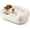 image:imageBedsure Washable Fluffy Cute Cat Bed for Indoor Cats amp Kitten20 Inch Cream  Bubble Fleece Kitten Bed Cuddler Cat Couch with Neck Bolster for Small Dogs Machine Washable AntiSlip Base Up to 10 lbsCream