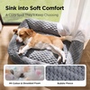 image:imageBedsure Washable Fluffy Cute Cat Bed for Indoor Cats amp Kitten20 Inch Cream  Bubble Fleece Kitten Bed Cuddler Cat Couch with Neck Bolster for Small Dogs Machine Washable AntiSlip Base Up to 10 lbsGrey