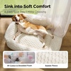 image:imageBedsure Washable Fluffy Cute Cat Bed for Indoor Cats amp Kitten20 Inch Cream  Bubble Fleece Kitten Bed Cuddler Cat Couch with Neck Bolster for Small Dogs Machine Washable AntiSlip Base Up to 10 lbsCream