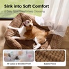 image:imageBedsure Washable Fluffy Cute Cat Bed for Indoor Cats amp Kitten20 Inch Cream  Bubble Fleece Kitten Bed Cuddler Cat Couch with Neck Bolster for Small Dogs Machine Washable AntiSlip Base Up to 10 lbsCamel Brown