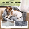 image:imageBedsure Washable Fluffy Cute Cat Bed for Indoor Cats amp Kitten20 Inch Cream  Bubble Fleece Kitten Bed Cuddler Cat Couch with Neck Bolster for Small Dogs Machine Washable AntiSlip Base Up to 10 lbsGrey