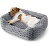 image:imageBedsure Washable Fluffy Cute Cat Bed for Indoor Cats amp Kitten20 Inch Cream  Bubble Fleece Kitten Bed Cuddler Cat Couch with Neck Bolster for Small Dogs Machine Washable AntiSlip Base Up to 10 lbsGrey