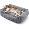 image:imageBedsure Washable Fluffy Cute Cat Bed for Indoor Cats amp Kitten20 Inch Cream  Bubble Fleece Kitten Bed Cuddler Cat Couch with Neck Bolster for Small Dogs Machine Washable AntiSlip Base Up to 10 lbsGrey