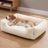 image:imageBedsure Washable Fluffy Cute Cat Bed for Indoor Cats amp Kitten20 Inch Cream  Bubble Fleece Kitten Bed Cuddler Cat Couch with Neck Bolster for Small Dogs Machine Washable AntiSlip Base Up to 10 lbsCream