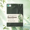 image:imageBedsure Queen Fitted Sheet Only 100 Rayon Derived from Bamboo Breathable amp Soft PureWoven Cooling Bottom Sheet for Hot Sleepers Deep Pocket Up to 18 with 4 Elastic Corner Straps BlackOlive Green