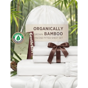 image:imageBedsure 3PCS 100 Organically Grown Bamboo Viscose Fitted Sheet Queen  No Flat Sheet Cooling Fitted Sheet Set for Hot Sleepers Silky Soft PureWoven 18 Deep Pocket with Corner Straps White01  White