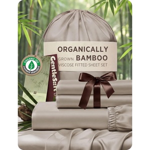 image:imageBedsure 3PCS 100 Organically Grown Bamboo Viscose Fitted Sheet Queen  No Flat Sheet Cooling Fitted Sheet Set for Hot Sleepers Silky Soft PureWoven 18 Deep Pocket with Corner Straps White03  Light Brown