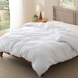 image:imageBedsure Duvet Cover Queen Size Only  Prewashed CottonLike Polyester Extra Soft All Season Bedding Includes 1 Duvet Cover 90x90 Inches with Zipper Closure Black Comforter Not Included00  White Only Duvet Cover