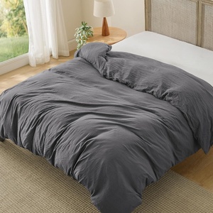 image:imageBedsure Duvet Cover Queen Size Only  Prewashed CottonLike Polyester Extra Soft All Season Bedding Includes 1 Duvet Cover 90x90 Inches with Zipper Closure Black Comforter Not Included06  Dark Grey Only Duvet Cover