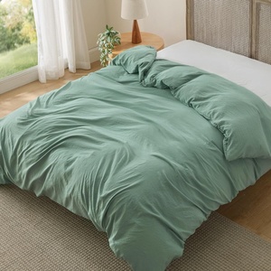 image:imageBedsure Duvet Cover Queen Size Only  Prewashed CottonLike Polyester Extra Soft All Season Bedding Includes 1 Duvet Cover 90x90 Inches with Zipper Closure Black Comforter Not Included05  Sage Green Only Duvet Cover