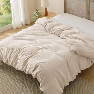 image:imageBedsure Duvet Cover Queen Size Only  Prewashed CottonLike Polyester Extra Soft All Season Bedding Includes 1 Duvet Cover 90x90 Inches with Zipper Closure Black Comforter Not Included04  Oat Milk Only Duvet Cover