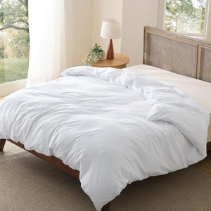 image:imageBedsure Duvet Cover Queen Size Only  Prewashed CottonLike Polyester Extra Soft All Season Bedding Includes 1 Duvet Cover 90x90 Inches with Zipper Closure Black Comforter Not Included08  Bright White No Comforter