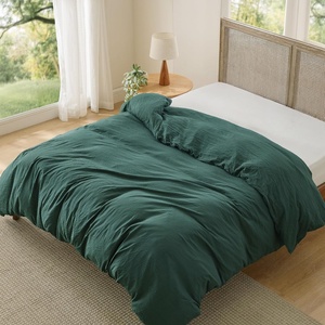 image:imageBedsure Duvet Cover Queen Size Only  Prewashed CottonLike Polyester Extra Soft All Season Bedding Includes 1 Duvet Cover 90x90 Inches with Zipper Closure Black Comforter Not Included09  Forest Green No Comforter