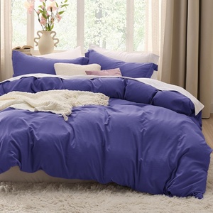 image:imageBedsure Duvet Cover Queen Size with Fitted Sheet  4 Pieces Prewashed Polyester Soft Bedding Set Includes 1 Duvet Cover 90x90 with Zipper Closure 2 Pillow Shams 1 Fitted Sheet Bright White01  Skipper Blue No Comforter
