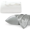 image:imageBedsure Bundle of Satin Pillowcase 20x30 amp 1 Cotton Waffle Blanket 66x90