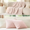 image:imageBedsure Crystal Pink Fleece Blanket amp Throw Pillow Covers Crystal Pink