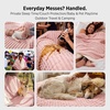 image:imageBedsure Bubble Waterproof Blanket for Bed  Soft Fleece Reversible Dog Blankets for Large Dogs Waterproof Couch Sofa Cover Bed Protector BlackGrey Queen 90x90 inchesPinkBeige