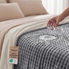image:imageBedsure Bubble Waterproof Blanket for Bed  Soft Fleece Reversible Dog Blankets for Large Dogs Waterproof Couch Sofa Cover Bed Protector BlackGrey Queen 90x90 inchesGreyWhite