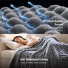 image:imageBedsure Bubble Waterproof Blanket for Bed  Soft Fleece Reversible Dog Blankets for Large Dogs Waterproof Couch Sofa Cover Bed Protector BlackGrey Queen 90x90 inchesGreyWhite