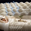 image:imageBedsure Bubble Waterproof Blanket for Bed  Soft Fleece Reversible Dog Blankets for Large Dogs Waterproof Couch Sofa Cover Bed Protector BlackGrey Queen 90x90 inchesBeigeWhite
