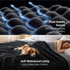 image:imageBedsure Bubble Waterproof Blanket for Bed  Soft Fleece Reversible Dog Blankets for Large Dogs Waterproof Couch Sofa Cover Bed Protector BlackGrey Queen 90x90 inchesBlackGrey