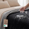 image:imageBedsure Bubble Waterproof Blanket for Bed  Soft Fleece Reversible Dog Blankets for Large Dogs Waterproof Couch Sofa Cover Bed Protector BlackGrey Queen 90x90 inchesBlackGrey