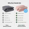 image:imageBedsure Bubble Waterproof Blanket for Bed  Soft Fleece Reversible Dog Blankets for Large Dogs Waterproof Couch Sofa Cover Bed Protector BlackGrey Queen 90x90 inchesPinkBeige