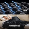 image:imageBedsure Bubble Waterproof Blanket for Bed  Soft Fleece Reversible Dog Blankets for Large Dogs Waterproof Couch Sofa Cover Bed Protector BlackGrey Queen 90x90 inchesBlackGrey