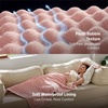 image:imageBedsure Bubble Waterproof Blanket for Bed  Soft Fleece Reversible Dog Blankets for Large Dogs Waterproof Couch Sofa Cover Bed Protector BlackGrey Queen 90x90 inchesPinkBeige