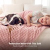image:imageBedsure Bubble Waterproof Blanket for Bed  Soft Fleece Reversible Dog Blankets for Large Dogs Waterproof Couch Sofa Cover Bed Protector BlackGrey Queen 90x90 inchesPinkBeige