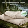 image:imageBedsure Cooling Blanket of Rayon Derived from Bamboo  Lightweight Breathable Cotton Summer Blankets Queen Size for Hot Sleepers Luxury Throws for Bed Couch and Sofa White 90x90 InchesBeige