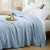 image:imageBedsure Cooling Blanket of Rayon Derived from Bamboo  Lightweight Breathable Cotton Summer Blankets Queen Size for Hot Sleepers Luxury Throws for Bed Couch and Sofa White 90x90 InchesBlue