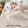 image:imageBedsure Cooling Blanket of Rayon Derived from Bamboo  Lightweight Breathable Cotton Summer Blankets Queen Size for Hot Sleepers Luxury Throws for Bed Couch and Sofa White 90x90 InchesBeige