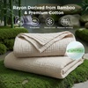 image:imageBedsure Cooling Muslin Blanket Queen Size for Bed Summer Gauze Blanket for Adults 55 Rayon Derived from Bamboo amp 45 Cotton Breathable Lightweight Soft for Hot Sleepers White 90x90 Inches01  Beige