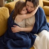 image:imageBedsure Cooling Muslin Blanket Queen Size for Bed Summer Gauze Blanket for Adults 55 Rayon Derived from Bamboo amp 45 Cotton Breathable Lightweight Soft for Hot Sleepers White 90x90 Inches05  Navy Blue